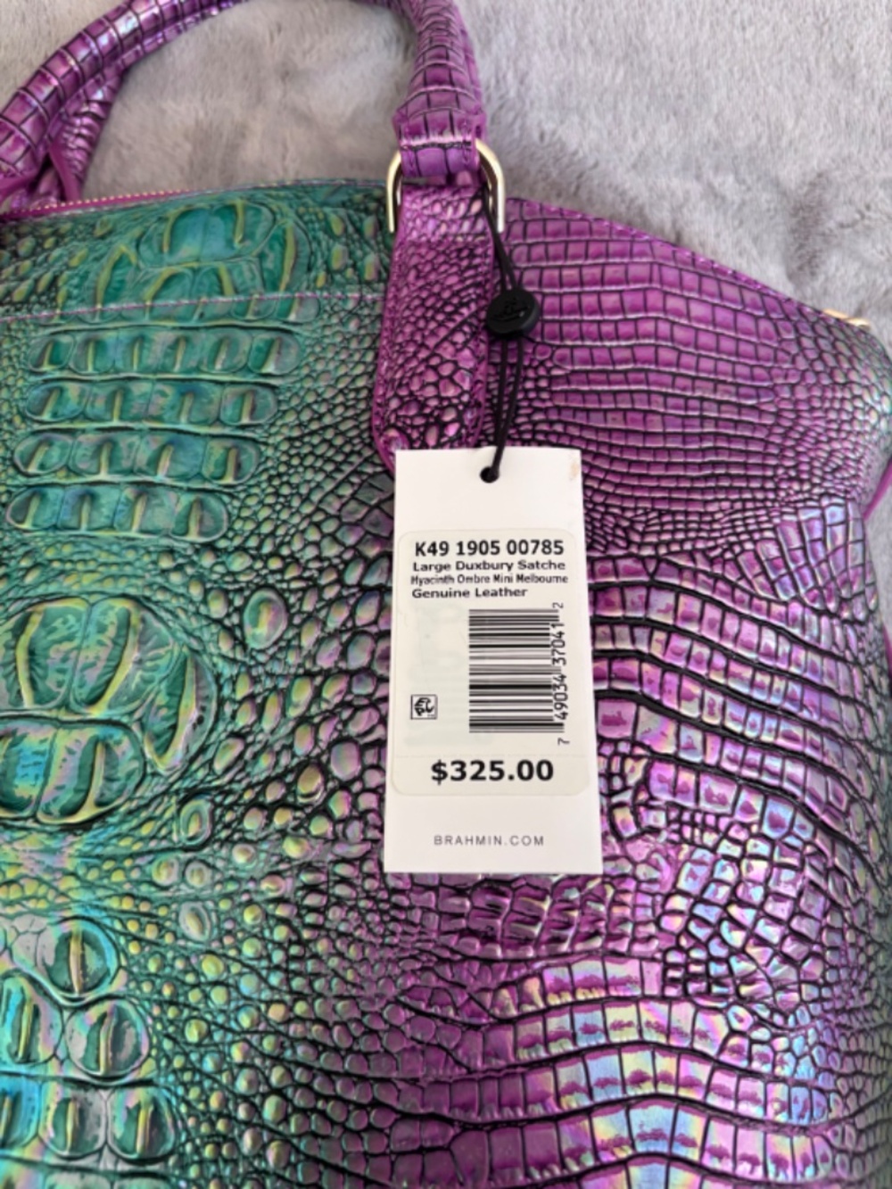 BRAHMIN Large Duxbury Hyacinth Ombre Mini Melbourne Leather Satchel Bag Purse - Picture 16 of 16